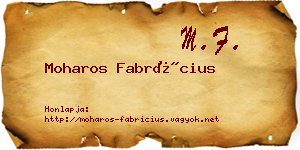 Moharos Fabrícius névjegykártya